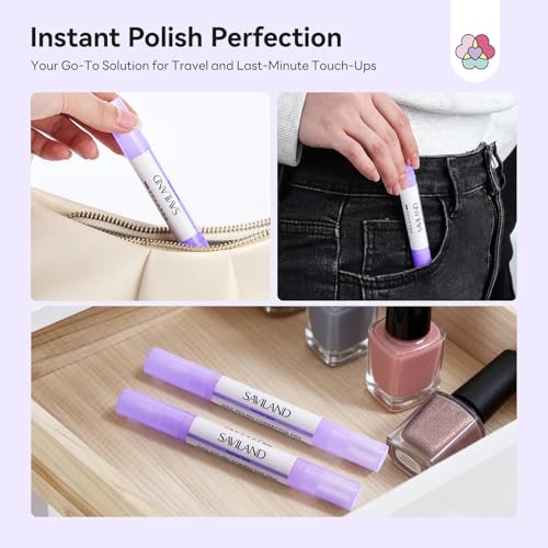 SAVILAND Nail Polish Corrector Pen - Bio-Sourced, Refillable & Acetone-Free Nail Polish Remover Corrector Pen with 3 Tapered Refill Tips - görsel 14