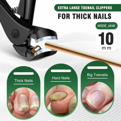Toenail Clippers for Seniors Thick Toenails - 2026 Long Handle Toe Nail Clippers with Angled Head, Slanted & Wide Opening Ingrown Nail Clippers for Men, 6PCS Set Avelisse