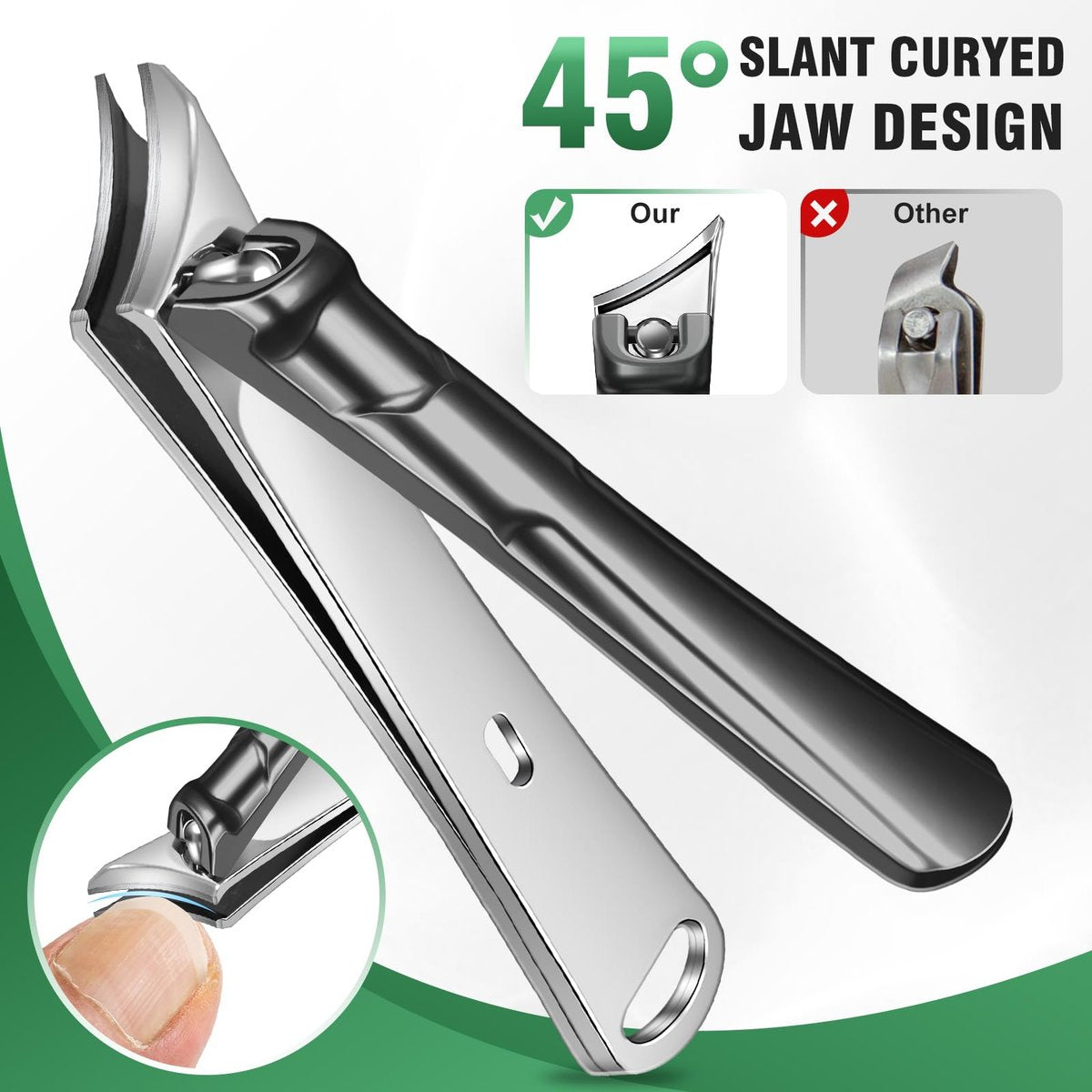 Toenail Clippers for Seniors Thick Toenails - 2026 Long Handle Toe Nail Clippers with Angled Head, Slanted & Wide Opening Ingrown Nail Clippers for Men, 6PCS Set Avelisse