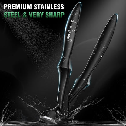 Toenail Clippers for Seniors Thick Toenails - 2026 Long Handle Toe Nail Clippers with Angled Head, Slanted & Wide Opening Ingrown Nail Clippers for Men, 6PCS Set Avelisse