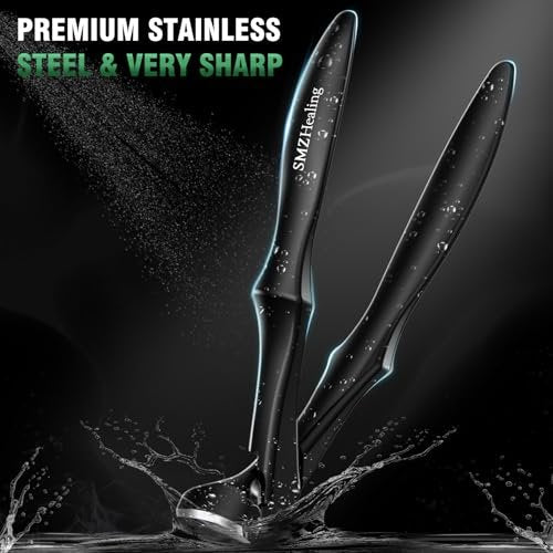 Toenail Clippers for Seniors Thick Toenails - 2026 Long Handle Toe Nail Clippers with Angled Head, Slanted & Wide Opening Ingrown Nail Clippers for Men, 6PCS Set Avelisse