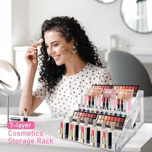 HIFILTURE 7 Layers Clear Nail Polish Organizer Holder Rack - Versatile Display Stand for Cosmetics, Sunglasses, Essential Oils, Lipsticks, and More Avelisse