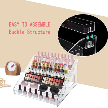 HIFILTURE 7 Layers Clear Nail Polish Organizer Holder Rack - Versatile Display Stand for Cosmetics, Sunglasses, Essential Oils, Lipsticks, and More Avelisse