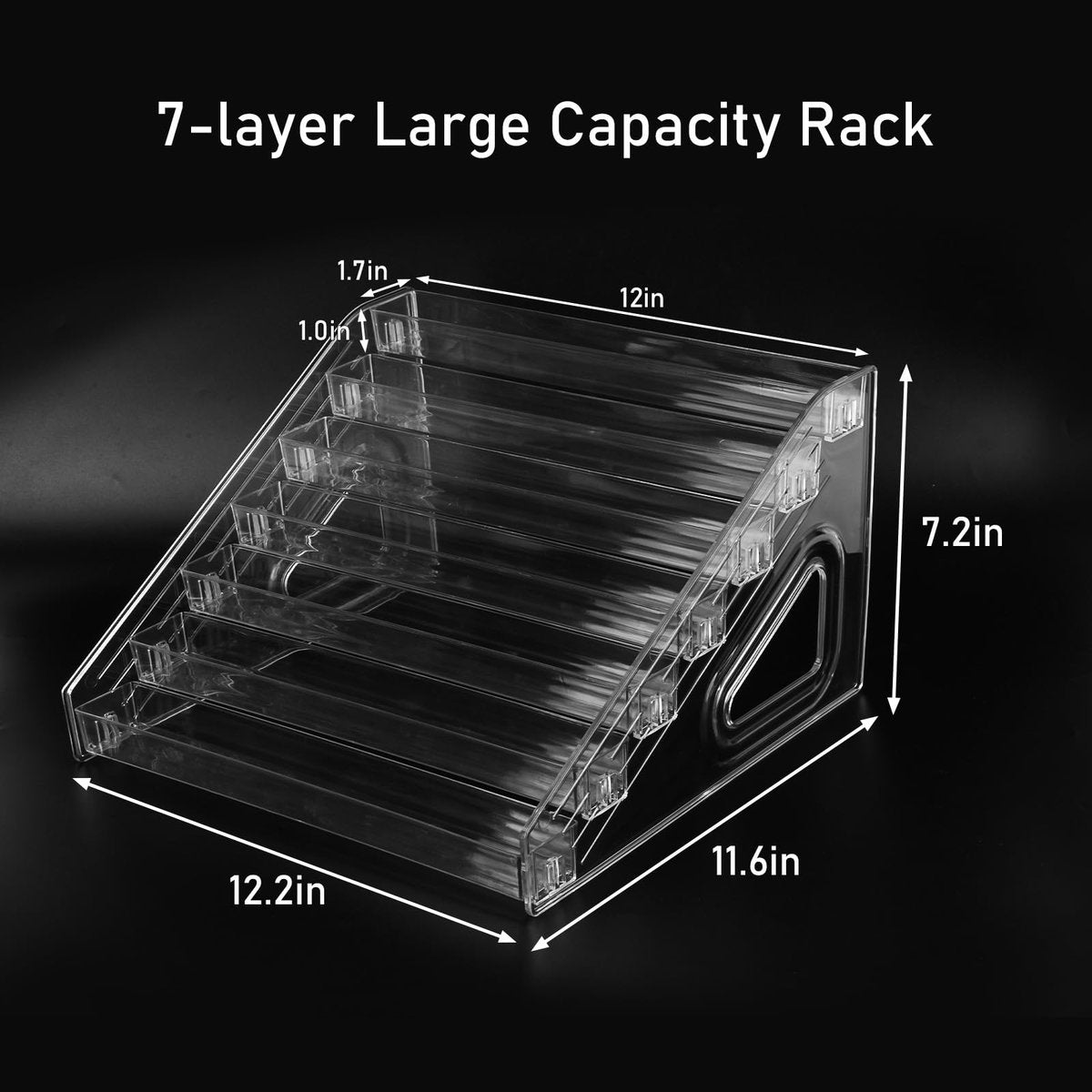 HIFILTURE 7 Layers Clear Nail Polish Organizer Holder Rack - Versatile Display Stand for Cosmetics, Sunglasses, Essential Oils, Lipsticks, and More Avelisse