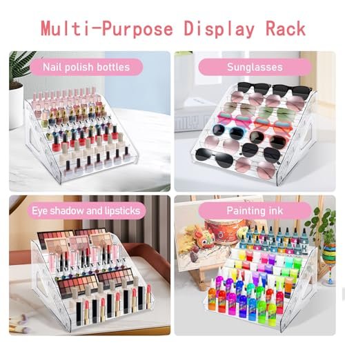 HIFILTURE 7 Layers Clear Nail Polish Organizer Holder Rack - Versatile Display Stand for Cosmetics, Sunglasses, Essential Oils, Lipsticks, and More Avelisse