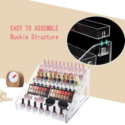 HIFILTURE 7 Layers Clear Nail Polish Organizer Holder Rack - Versatile Display Stand for Cosmetics, Sunglasses, Essential Oils, Lipsticks, and More Avelisse