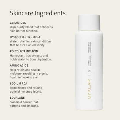 CYKLAR Ceramide Milky Essence – Unscented Body Lotion for Dry, Sensitive Skin – Lightweight Hydrating Ceramide Moisturizer with Polyglutamic Acid & Hydroxyethyl Urea - 8 fl oz Avelisse