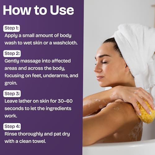 Shailee Antifungal Body Wash with Tea Tree Oil – 1% Tolnaftate for Ringworm, Back Acne, Jock Itch & Eczema – Antifungal Soap for Men & Women, 16.9 oz Avelisse