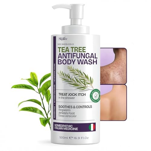 Shailee Antifungal Body Wash with Tea Tree Oil – 1% Tolnaftate for Ringworm, Back Acne, Jock Itch & Eczema – Antifungal Soap for Men & Women, 16.9 oz Avelisse