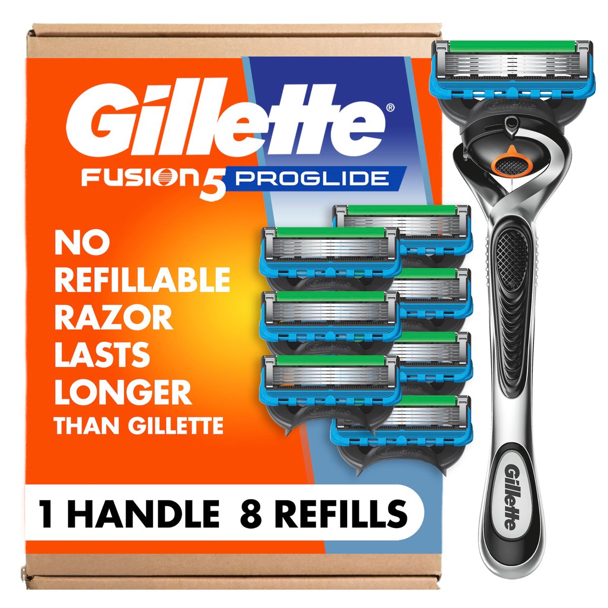 Gillette Fusion5 ProGlide Shaving Razor for Men – 1 Handle + 8 Blade Refills Avelisse