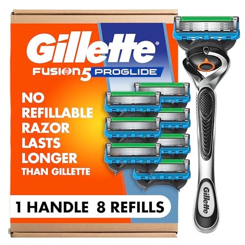 Gillette Fusion5 ProGlide Shaving Razor for Men – 1 Handle + 8 Blade Refills Avelisse