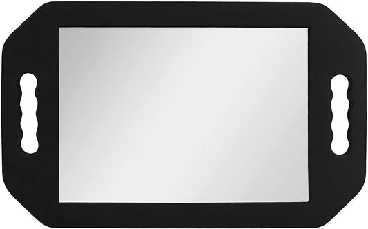 Professional Double Handle Hairdressing Foam Mirror – Lightweight Handheld Mirror for Barbers & Salons, Back of Head View – Black