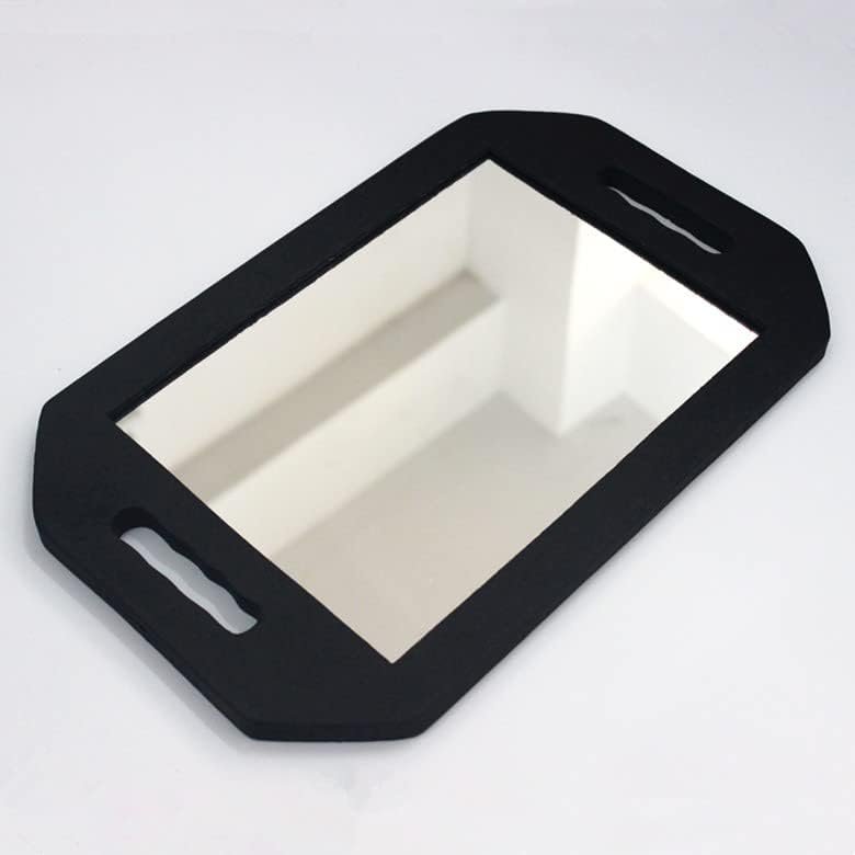 Professional Double Handle Hairdressing Foam Mirror – Lightweight Handheld Mirror for Barbers & Salons, Back of Head View – Black - görsel 7
