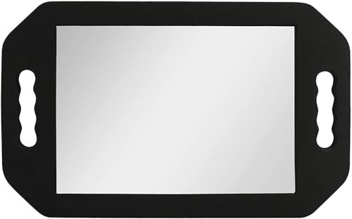 Professional Double Handle Hairdressing Foam Mirror – Lightweight Handheld Mirror for Barbers & Salons, Back of Head View – Black - görsel 2