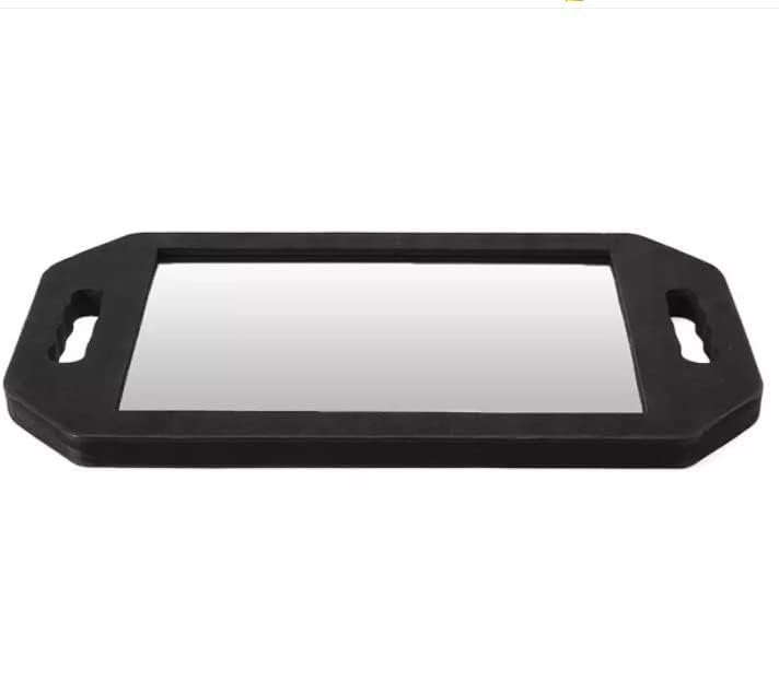 Professional Double Handle Hairdressing Foam Mirror – Lightweight Handheld Mirror for Barbers & Salons, Back of Head View – Black - görsel 9