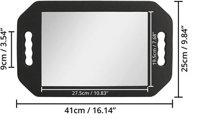 Professional Double Handle Hairdressing Foam Mirror – Lightweight Handheld Mirror for Barbers & Salons, Back of Head View – Black