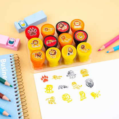 36PCS Lion Party Favors: Safari Jungle Animal Themed Temporary Tattoos & Stamps for Kids Birthday Card Decorations, Goodie Bag Gifts, Classroom Rewards Avelisse