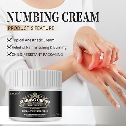 SCHOELIF Numbing Cream Extra Strength - Topical Anesthetic Cream with Child-Resistant Packaging, 50g (1.7oz) Avelisse