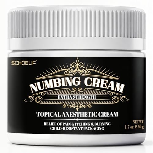 SCHOELIF Numbing Cream Extra Strength - Topical Anesthetic Cream with Child-Resistant Packaging, 50g (1.7oz) Avelisse