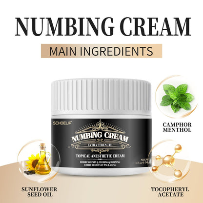 SCHOELIF Numbing Cream Extra Strength - Topical Anesthetic Cream with Child-Resistant Packaging, 50g (1.7oz) Avelisse
