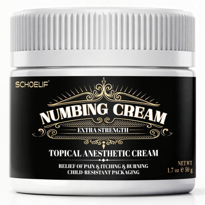 SCHOELIF Numbing Cream Extra Strength - Topical Anesthetic Cream with Child-Resistant Packaging, 50g (1.7oz) Avelisse