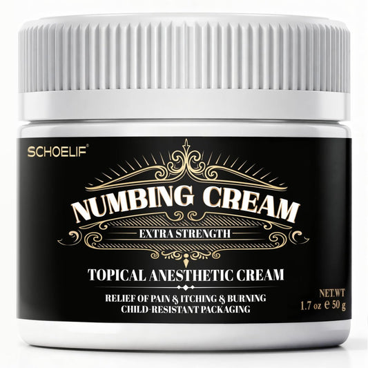 SCHOELIF Numbing Cream Extra Strength - Topical Anesthetic Cream with Child-Resistant Packaging, 50g (1.7oz) Avelisse