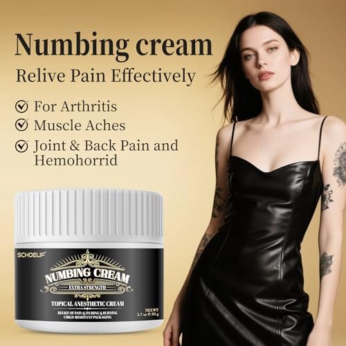 SCHOELIF Numbing Cream Extra Strength - Topical Anesthetic Cream with Child-Resistant Packaging, 50g (1.7oz) Avelisse