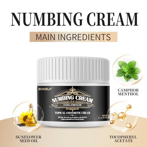 SCHOELIF Numbing Cream Extra Strength - Topical Anesthetic Cream with Child-Resistant Packaging, 50g (1.7oz) Avelisse
