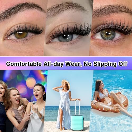 DIY Lash Clusters Kit 9-16mm 60D 80D 100D 224Pcs Fluffy D Curl Natural Cat Eye Lashes with Bond, Seal, Remover, Tweezers & Brush Avelisse