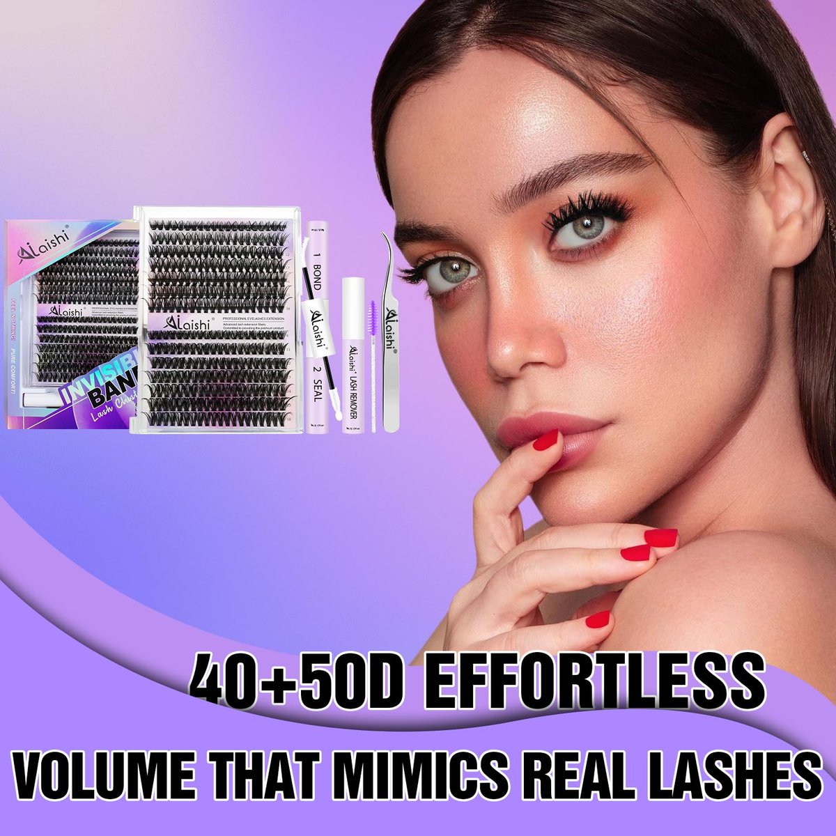 DIY Lash Clusters Kit 9-16mm 60D 80D 100D 224Pcs Fluffy D Curl Natural Cat Eye Lashes with Bond, Seal, Remover, Tweezers & Brush Avelisse