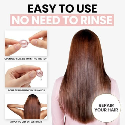 ELLA BELLA® Keratin Hair Serum with Argan Oil & Vitamins A, E, B5 – Anti-Frizz Night Repair Treatment for Smooth, Shiny Hair Avelisse