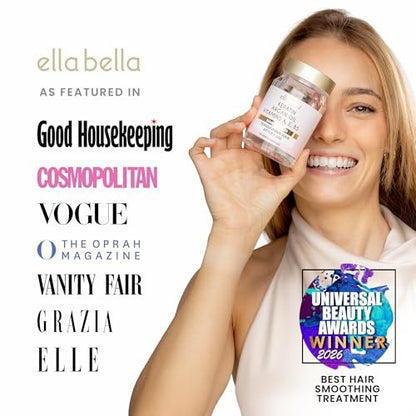 ELLA BELLA® Keratin Hair Serum with Argan Oil & Vitamins A, E, B5 – Anti-Frizz Night Repair Treatment for Smooth, Shiny Hair Avelisse