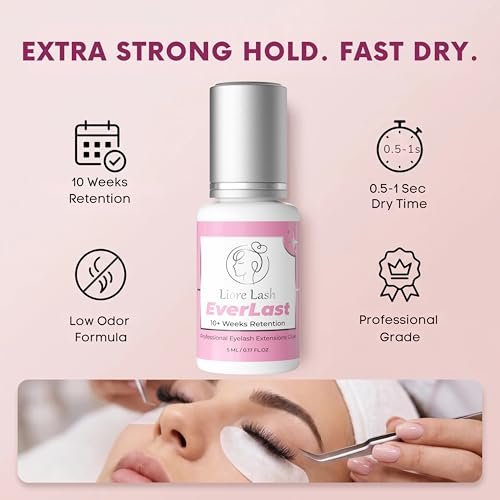 Everlast Strong Eyelash Extension Glue by Liore Lash – Black Adhesive for Classic & Volume Lashes, 0.5-1 Sec Fast Dry, 10 Weeks Retention - görsel 4