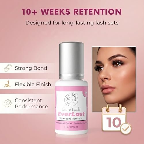 Everlast Strong Eyelash Extension Glue by Liore Lash – Black Adhesive for Classic & Volume Lashes, 0.5-1 Sec Fast Dry, 10 Weeks Retention - görsel 6