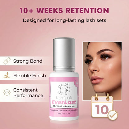 Everlast Strong Eyelash Extension Glue by Liore Lash – Black Adhesive for Classic & Volume Lashes, 0.5-1 Sec Fast Dry, 10 Weeks Retention