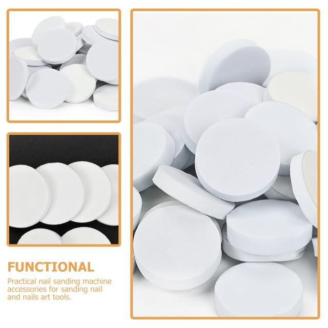 PartyKindom 50pcs 2000 Grit Nail Polishing Discs - Professional Self-Adhesive Buffing Pads for Electric Nail Drill, High-Shine Sanding Discs for Natural Nails, Salon Quality Manicure (25mm, White) - görsel 5
