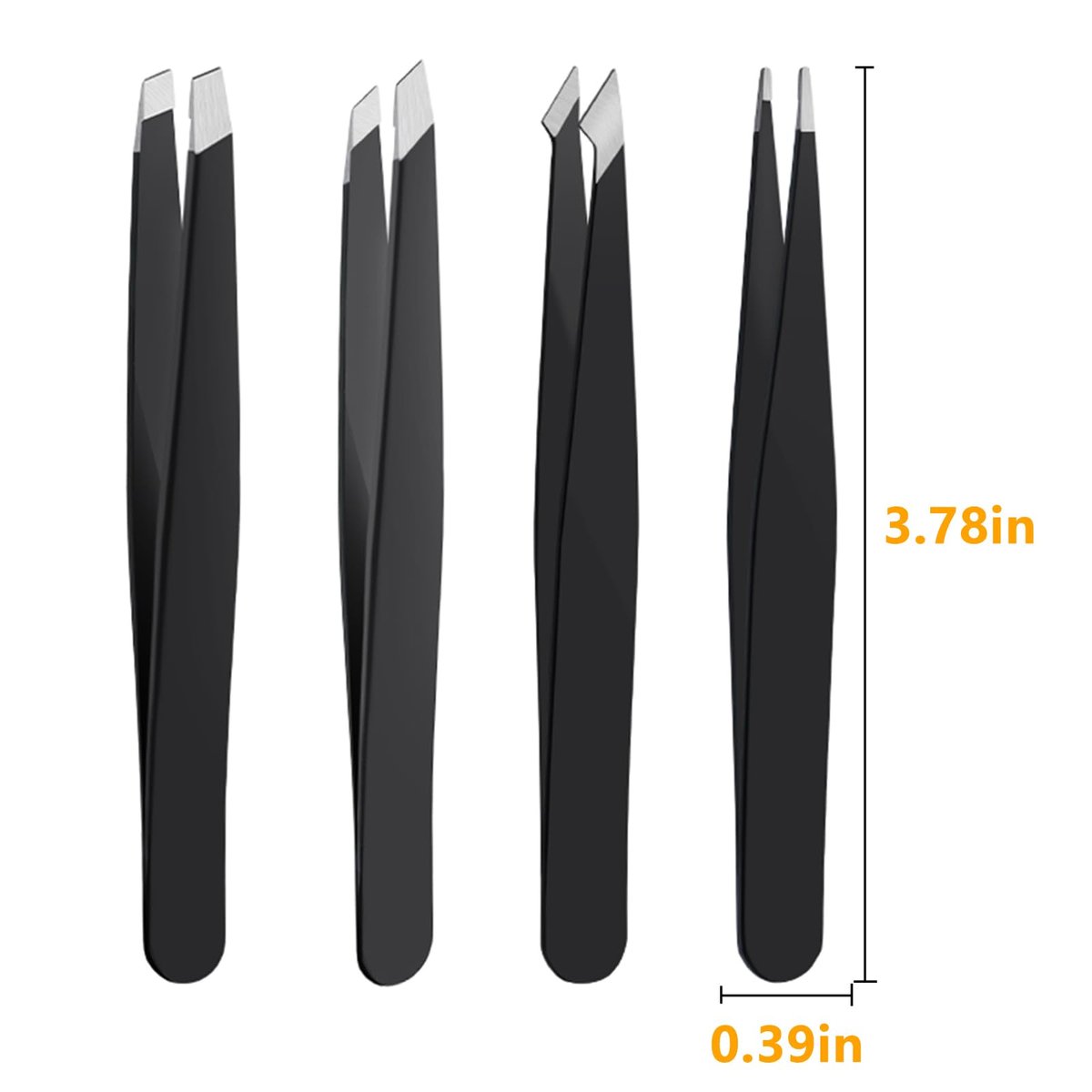 4 PCS Stainless Steel Tweezers Set – Precision Tweezers for Ingrown Hair, Facial Hair, Splinter, Blackhead and Tick Remover - görsel 7
