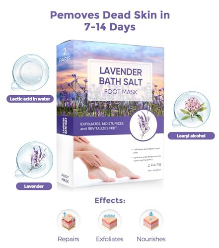 Lavender Foot Peel Mask – Natural Exfoliator for Dry Dead Skin, Calluses & Cracked Heels – 2 Count - görsel 6