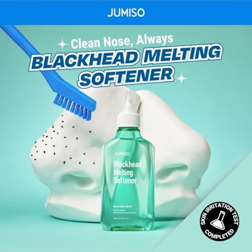 JUMISO Blackhead Melting Softener Kit – Succinic Acid + PHA Pore Solution, 150ml + 40 Pads + 10 Swabs, Dissolves Sebaceous Filaments & Strawberry Nose Avelisse