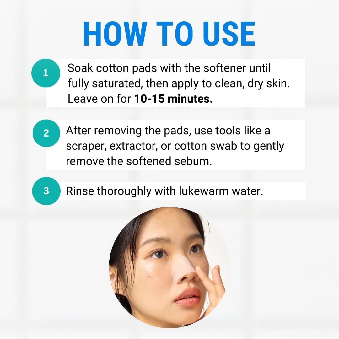 JUMISO Blackhead Melting Softener Kit – Succinic Acid + PHA Pore Solution, 150ml + 40 Pads + 10 Swabs, Dissolves Sebaceous Filaments & Strawberry Nose Avelisse