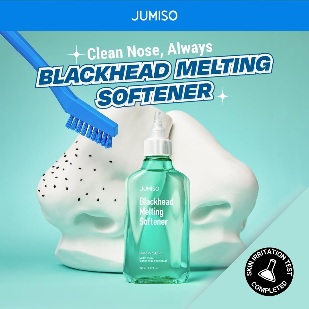 JUMISO Blackhead Melting Softener Kit – Succinic Acid + PHA Pore Solution, 150ml + 40 Pads + 10 Swabs, Dissolves Sebaceous Filaments & Strawberry Nose Avelisse