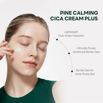 ROUND LAB Pine Cica Calming Cream Plus 60ml – Dual-Texture Soothing Moisturizer for Acne-Prone Skin, Sebum & Oil Control, Barrier Strengthening Avelisse