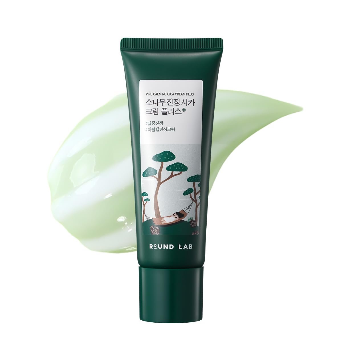 ROUND LAB Pine Cica Calming Cream Plus 60ml – Dual-Texture Soothing Moisturizer for Acne-Prone Skin, Sebum & Oil Control, Barrier Strengthening Avelisse