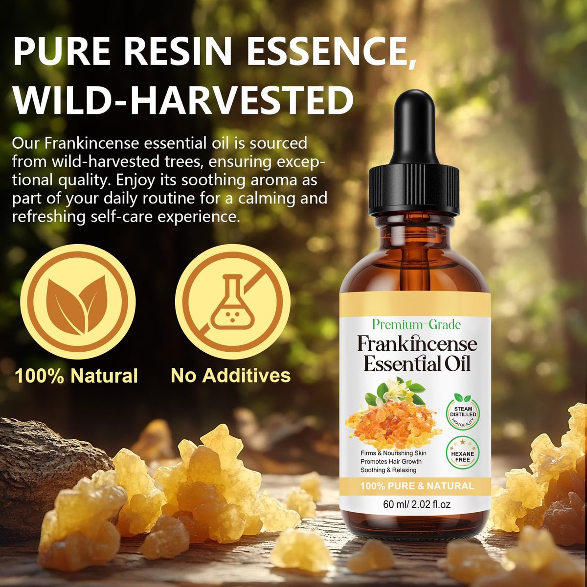 Shuangjia Frankincense Resin Oil for Face 2.02 fl.oz – Anti-Aging Serum Reduces Fine Lines & Wrinkles, Soothes & Repairs Skin, Deep Hydration for Body Avelisse