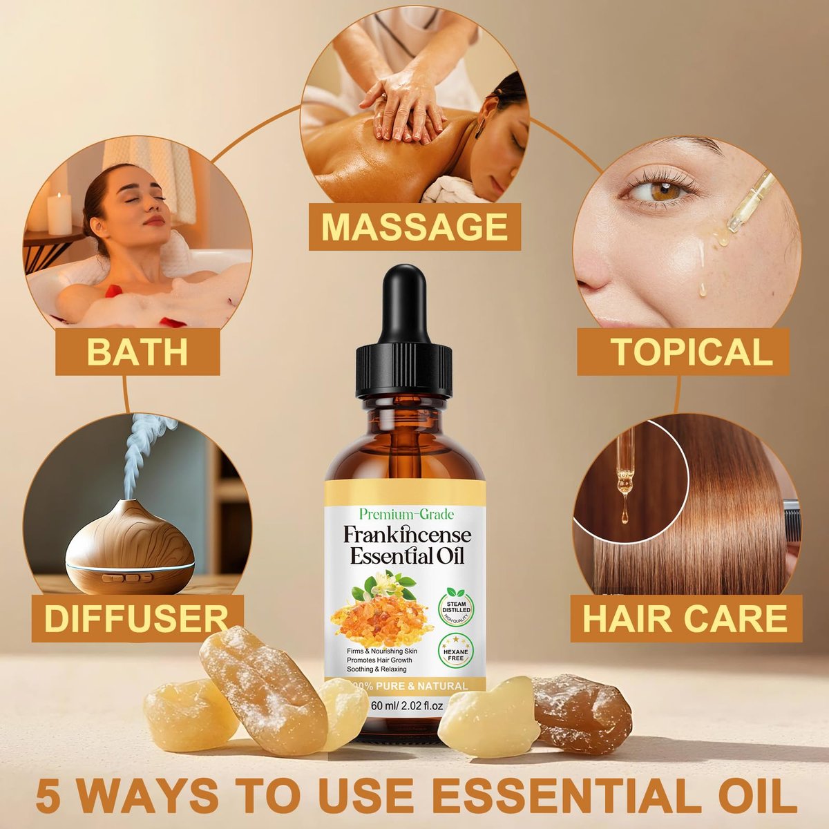 Shuangjia Frankincense Resin Oil for Face 2.02 fl.oz – Anti-Aging Serum Reduces Fine Lines & Wrinkles, Soothes & Repairs Skin, Deep Hydration for Body Avelisse