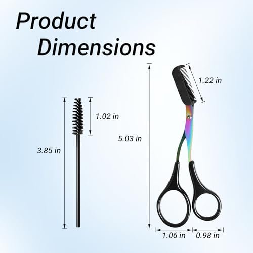 Neblueum 2 in 1 Eyebrow Scissors with Comb and Brush – Professional Stainless Steel Trimmer for Women and Men, Precision Beauty Grooming Tool - görsel 6