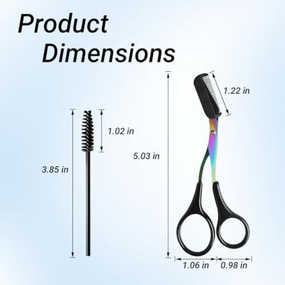 Neblueum 2 in 1 Eyebrow Scissors with Comb and Brush – Professional Stainless Steel Trimmer for Women and Men, Precision Beauty Grooming Tool