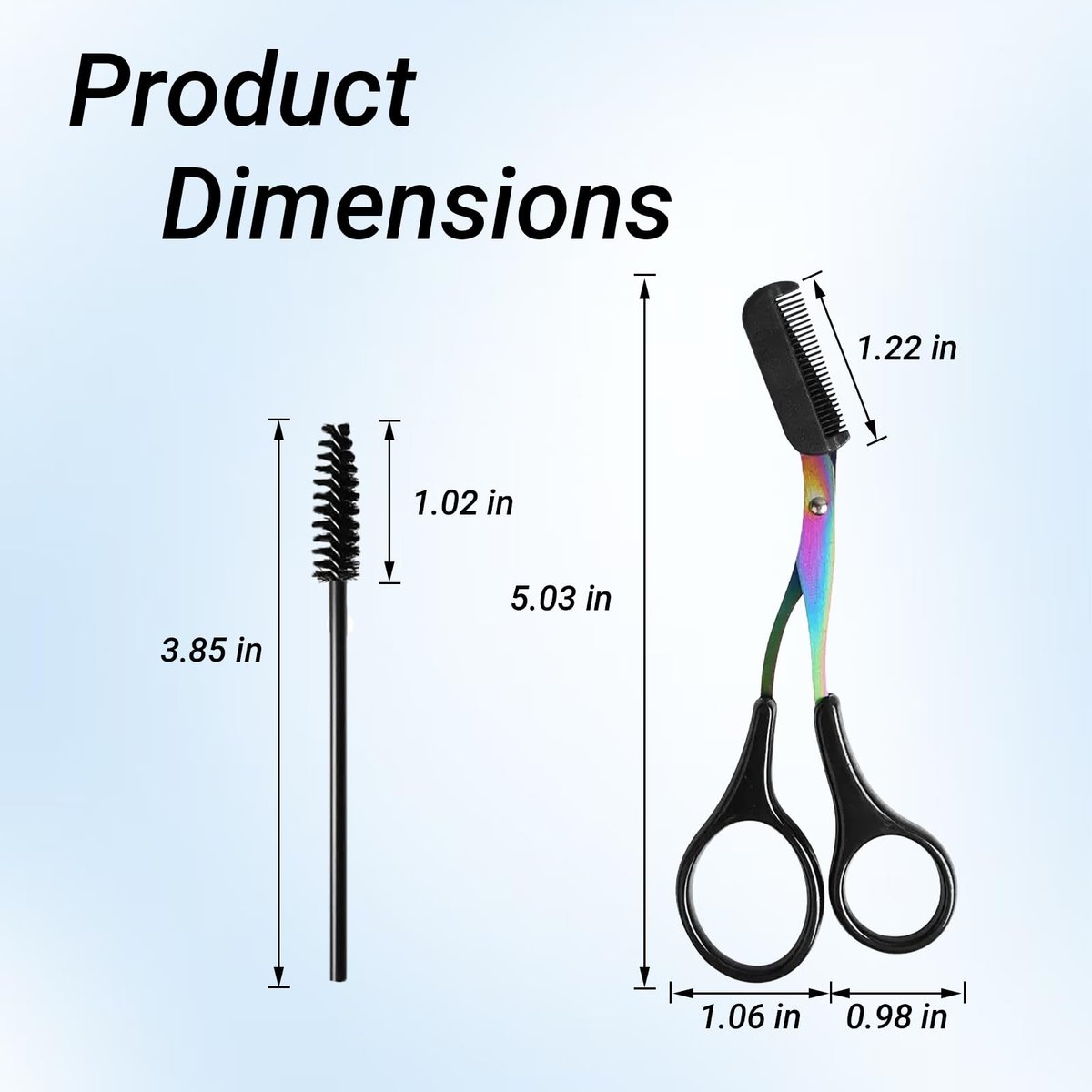 Neblueum 2 in 1 Eyebrow Scissors with Comb and Brush – Professional Stainless Steel Trimmer for Women and Men, Precision Beauty Grooming Tool - görsel 5