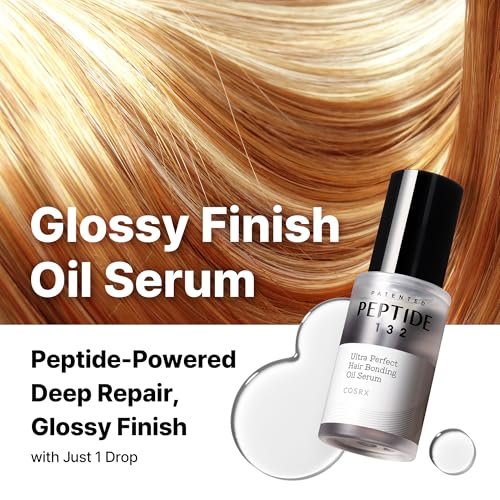 COSRX Peptide 132 Hair Bonding Oil Serum – Travel Size Keratin Treatment for Frizzy, Damaged, Dry Hair – Repairs Split Ends, Adds Gloss – 0.94 fl oz Avelisse