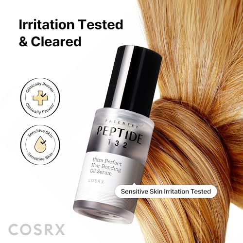 COSRX Peptide 132 Hair Bonding Oil Serum – Travel Size Keratin Treatment for Frizzy, Damaged, Dry Hair – Repairs Split Ends, Adds Gloss – 0.94 fl oz Avelisse